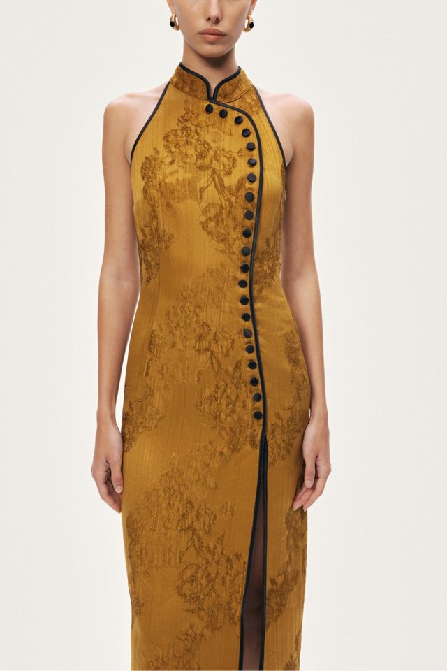 Nocturne High Neck Button Detail Midi Dress #2
