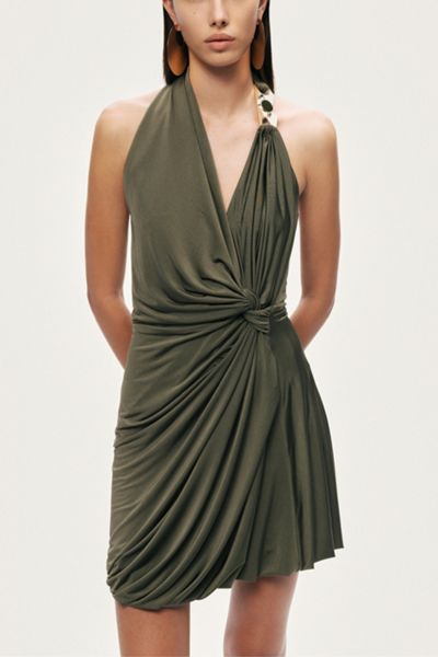 Nocturne Draped Halter Mini Dress