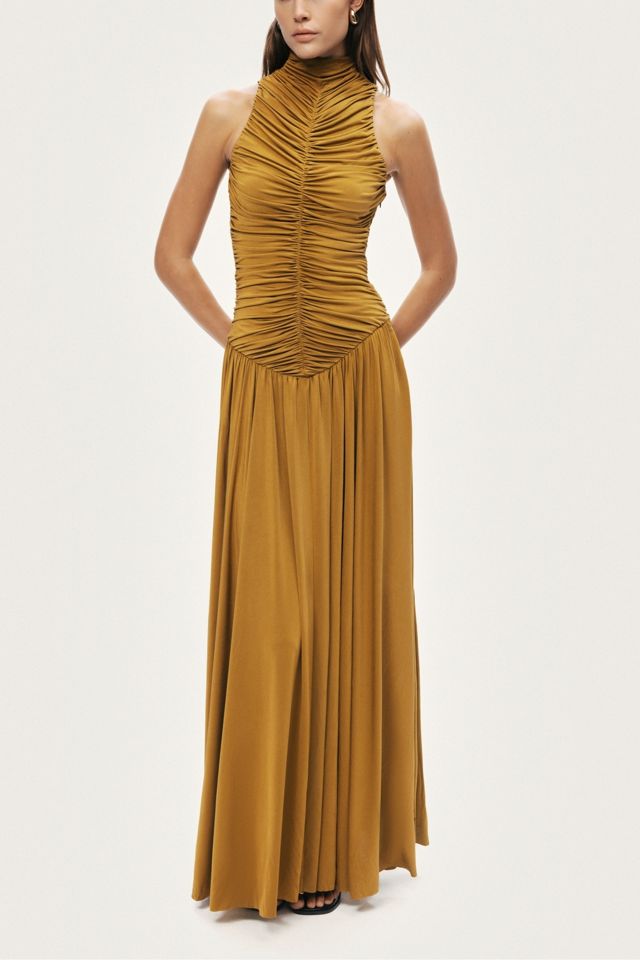 Nocturne Ruched High-Neck Maxi Dress #1