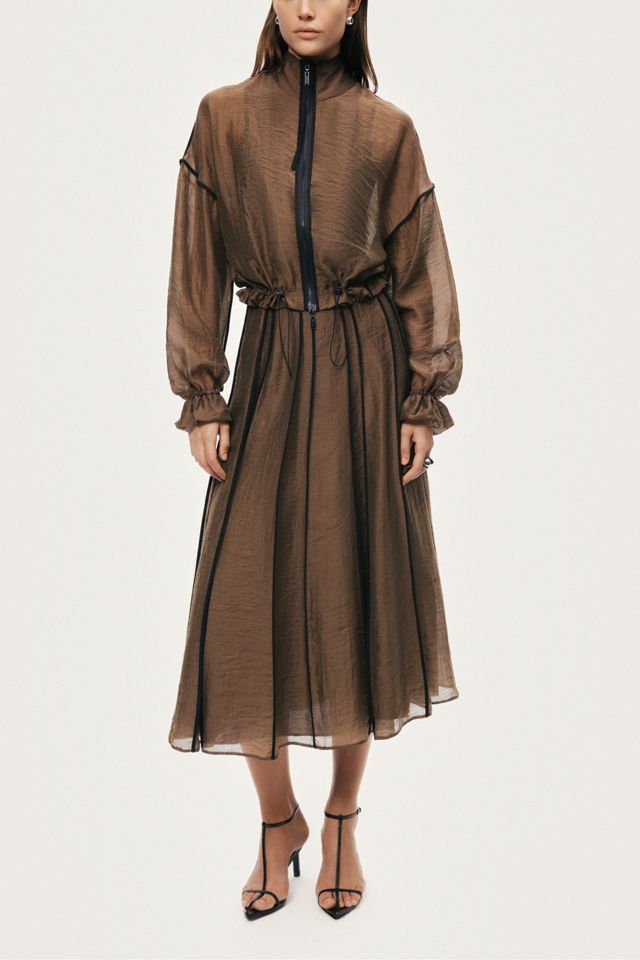 Nocturne Sheer Pleated Midi Skirt #1