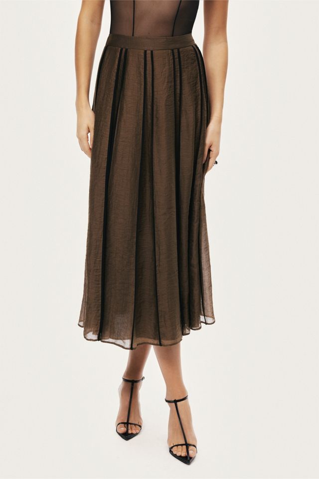 Nocturne Sheer Pleated Midi Skirt #2