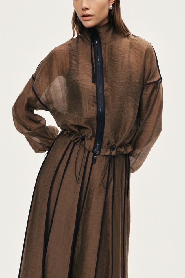 Nocturne Sheer Pleated Midi Skirt #4