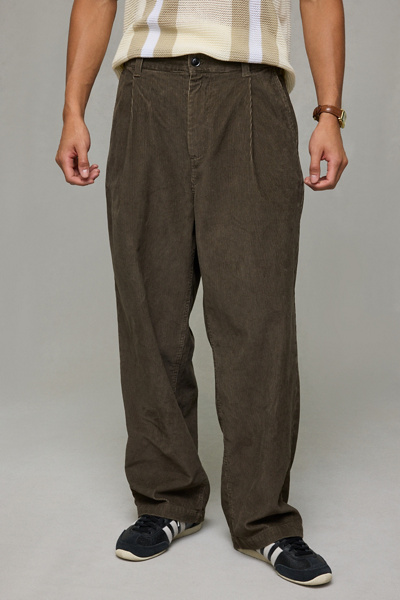 OBEY Dean Pleated Corduroy Pants in Brown, Men's at Urban Outfitters