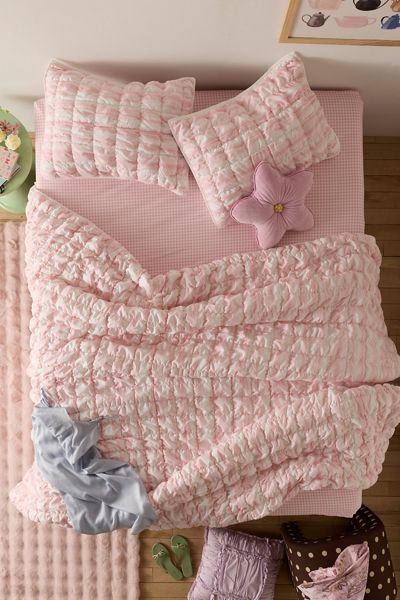 Dreamy Clouds Stitched Brushed Comforter Set
