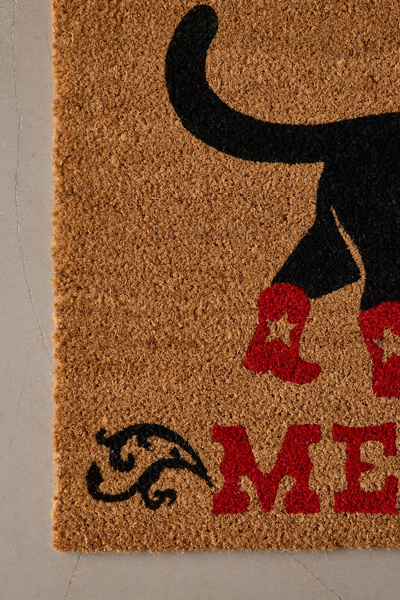 Meowdy Western Cat Textural Coir Doormat