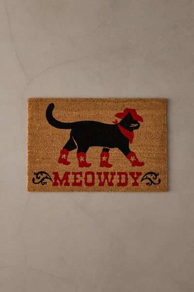 Meowdy Western Cat Textural Coir Doormat