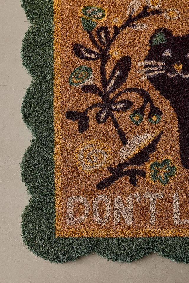 Don't Let The Cats Out Scalloped Coir Doormat | Urban Outfitters