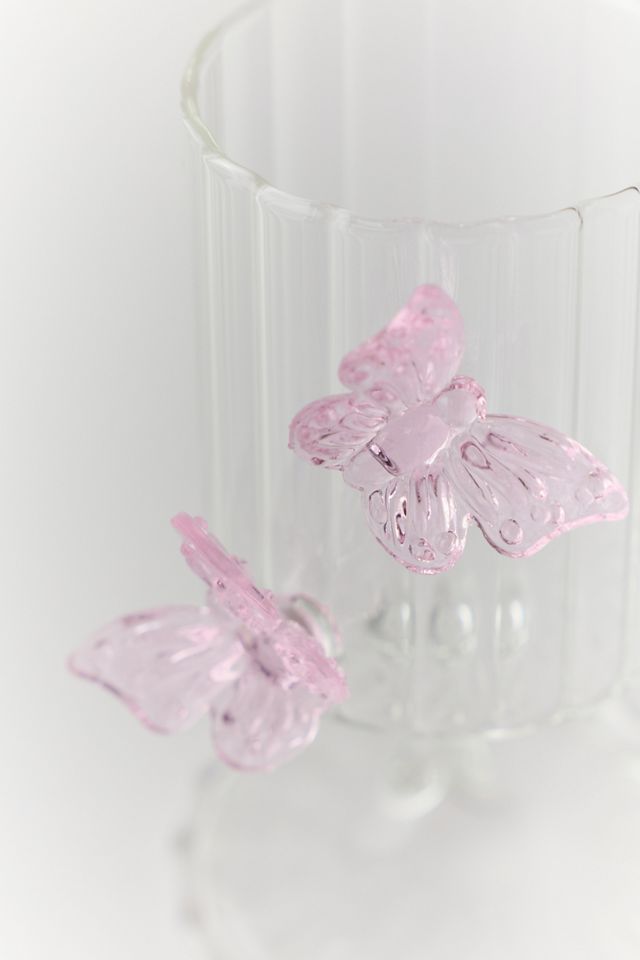 Butterfly Sculpted Fluted Wine Glass #2
