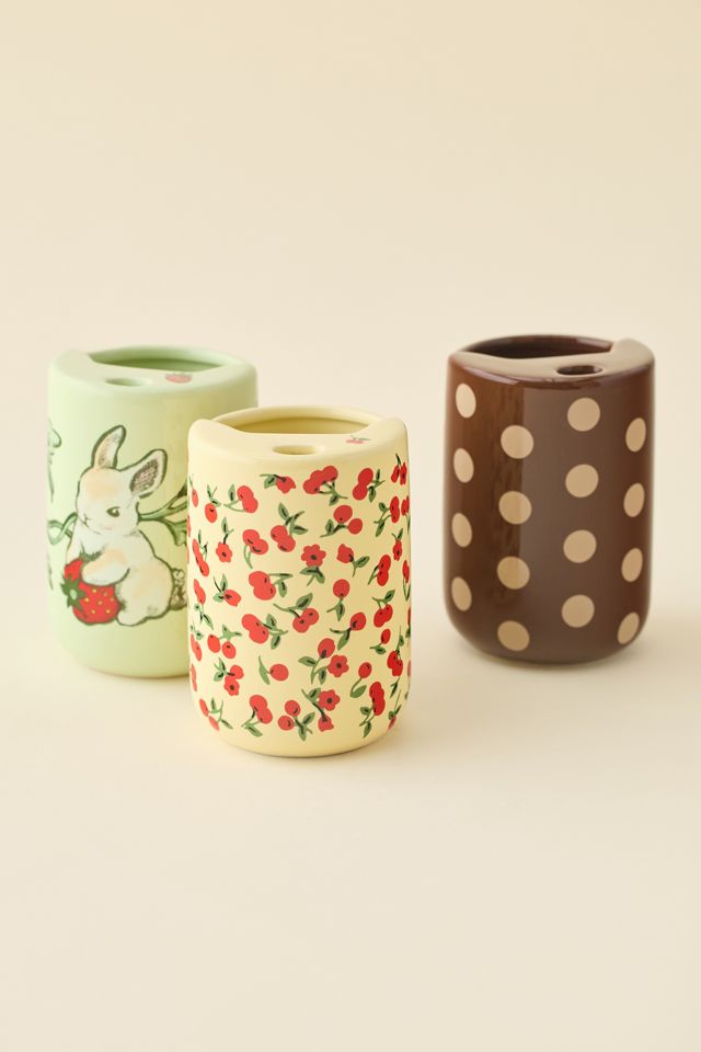 Patterned Matcha Ceramic Sipper #3