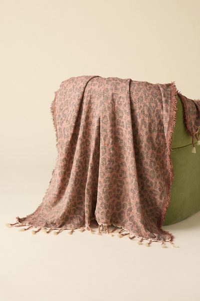 Leopard Print Woven Throw Blanket