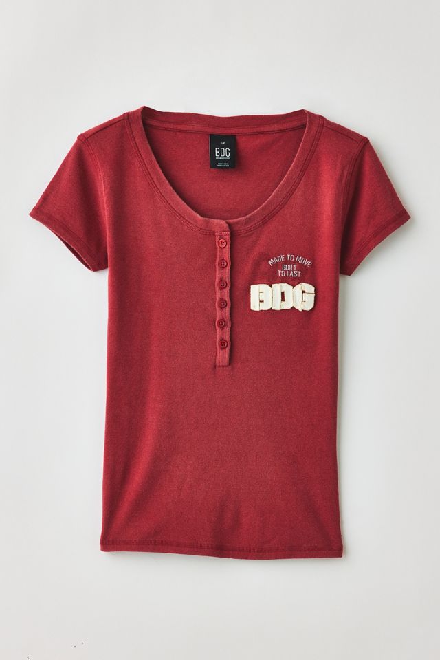 BDG Applique Graphic Short Sleeve Henley Tee #5