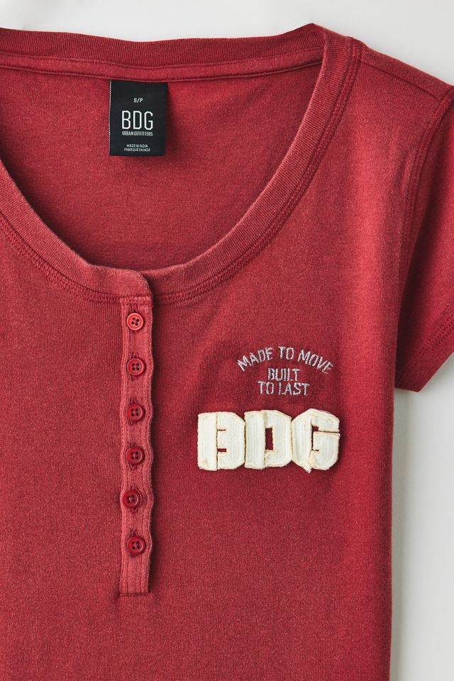 BDG Applique Graphic Short Sleeve Henley Tee #6