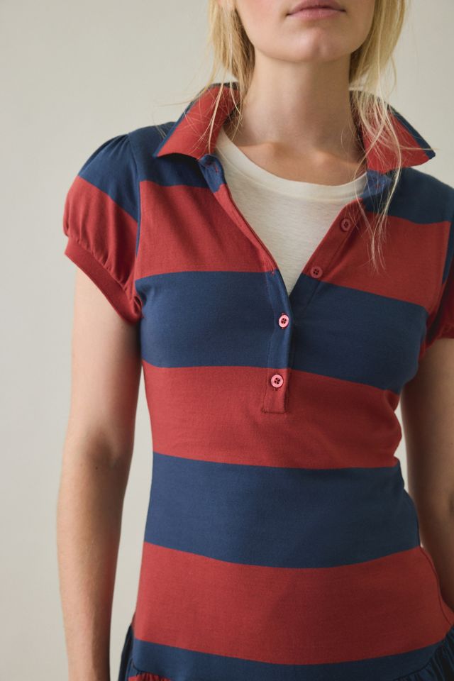Kimchi Blue Short & Sweet Puff Sleeve Polo Mini Dress #3