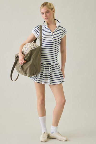 Kimchi Blue Short & Sweet Puff Sleeve Polo Mini Dress