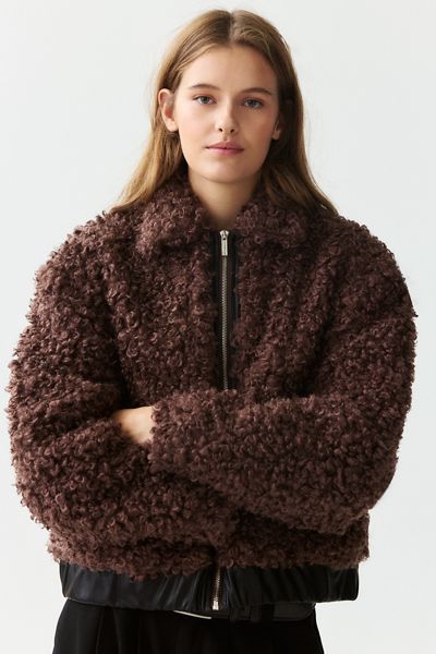 Hosbjerg Darma Curly Faux Fur Jacket
