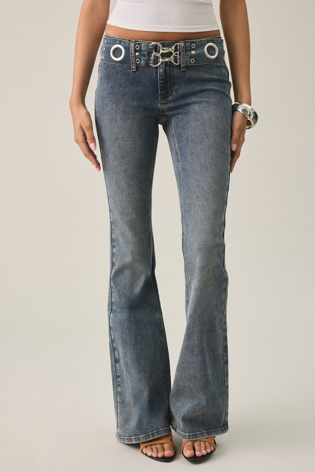 The Ragged Priest Minx Belted Low-Rise Bootcut Jeans #1