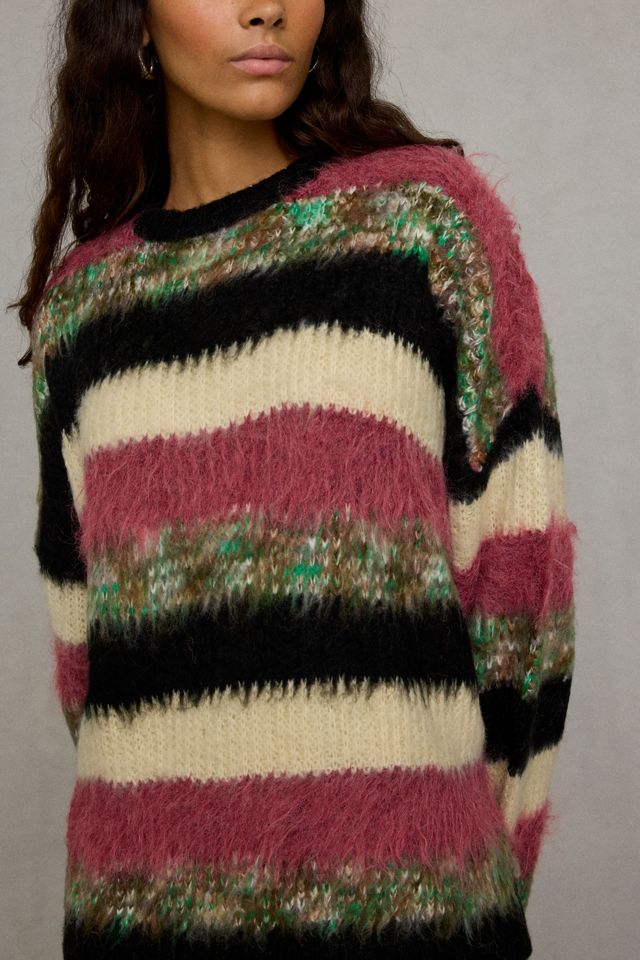 The Ragged Priest Pulse Multicolor Stripe Oversized Sweater #2