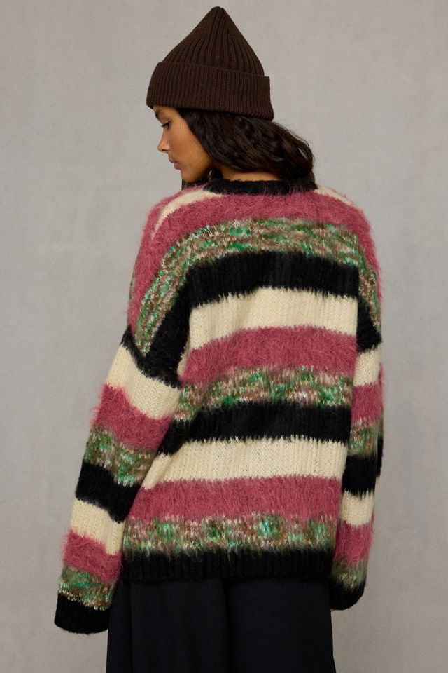 The Ragged Priest Pulse Multicolor Stripe Oversized Sweater #4