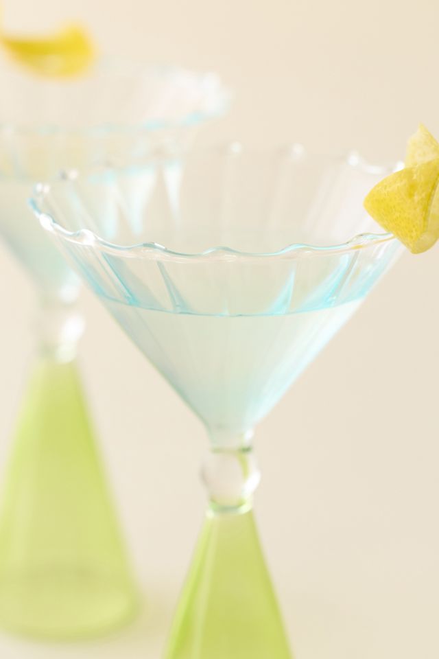 Scalloped Colorblock Dual-Sided Martini Glass - Set Of 2 #1
