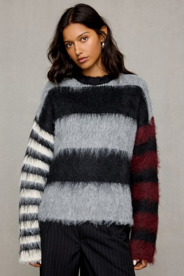 The Ragged Priest Humbug Striped Fuzzy Knit Sweater #2
