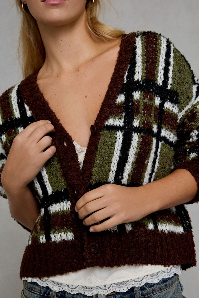 The Ragged Priest Bud Check Knit Cardigan #2