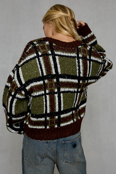 The Ragged Priest Bud Check Knit Cardigan