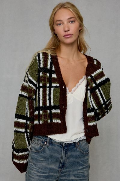 The Ragged Priest Bud Check Knit Cardigan
