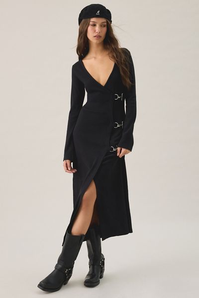 The Ragged Priest Libertine Latch Wrap Long Sleeve Maxi Dress