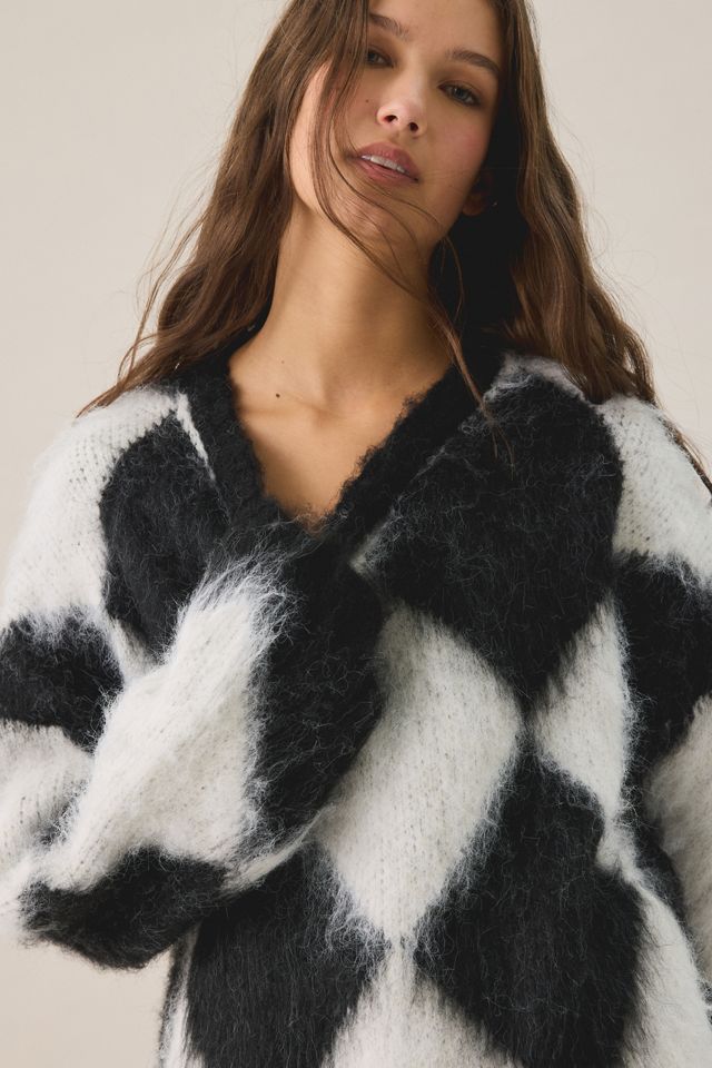 The Ragged Priest Jasper Argyle Check Oversized Sweater #2