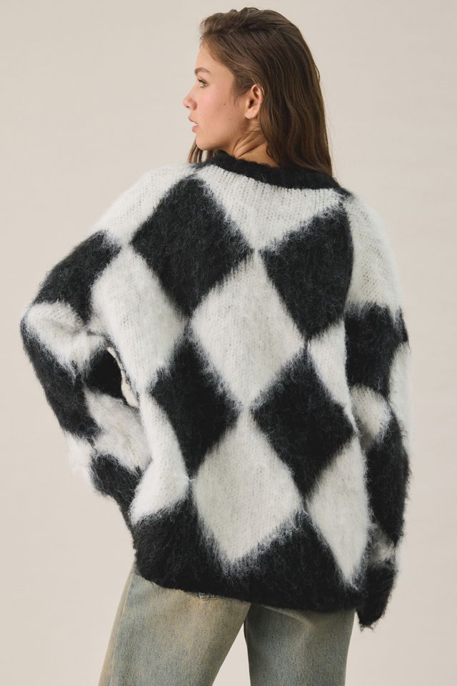 The Ragged Priest Jasper Argyle Check Oversized Sweater #3