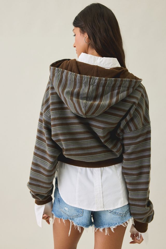 BDG Easy Ace Multi Stripe Zip-Up Hoodie Sweatshirt #2