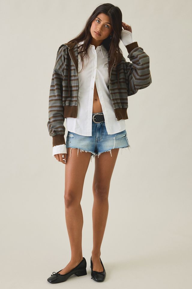 BDG Easy Ace Multi Stripe Zip-Up Hoodie Sweatshirt #4