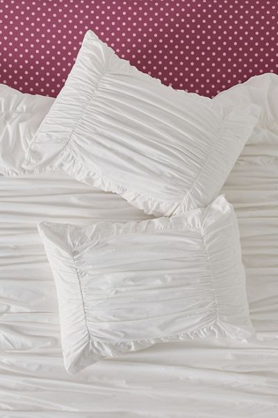 Divine Ruched Cotton Percale Sham Set