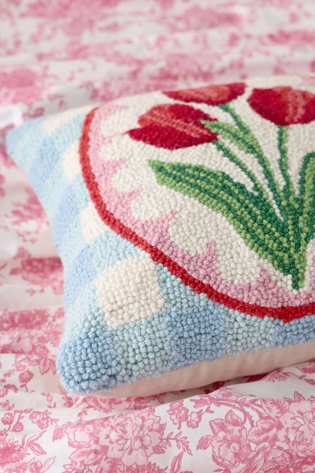 Tulip Frame Tufted Wool Throw Pillow #1