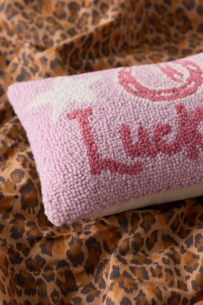 Lucky Horseshoes Tufted Wool Throw Pillow