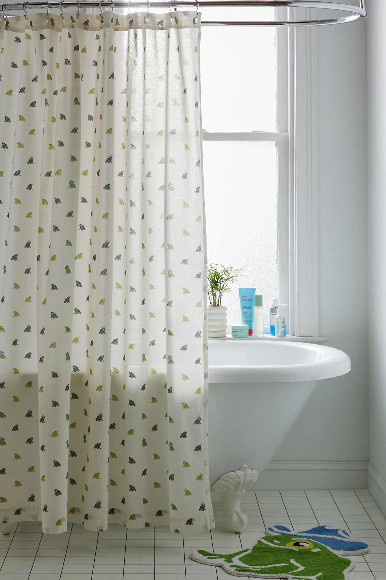 Cowboy Frog Patterned Shower Curtain - Multi, 72X72