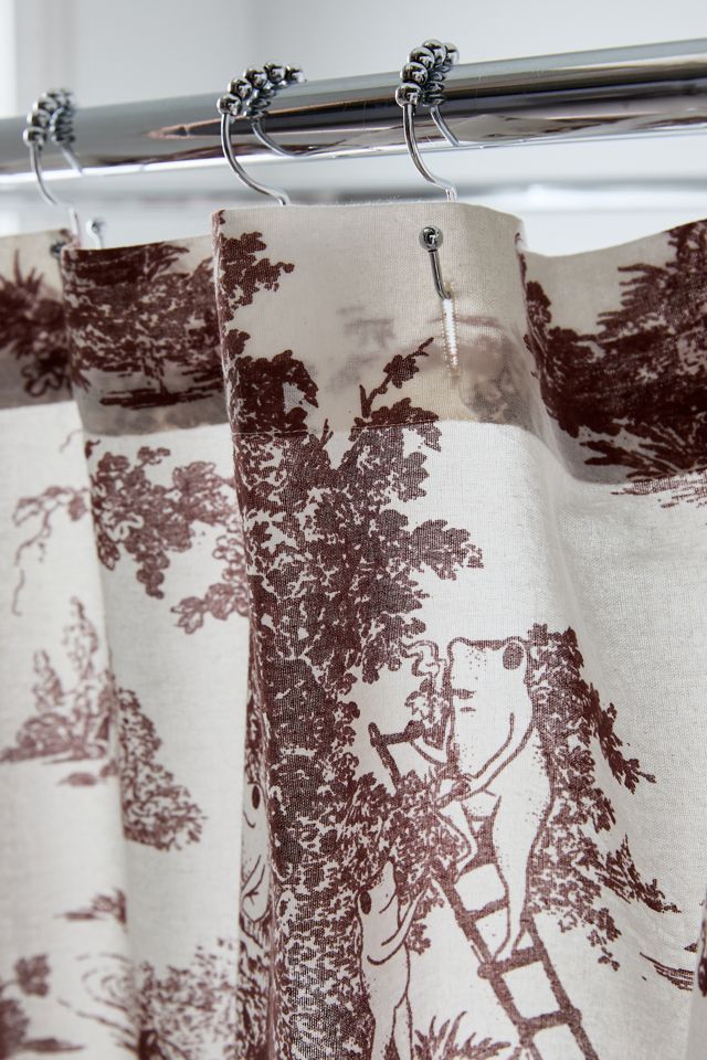 Rideau de douche à motif toile de Jouy grenouilles #2