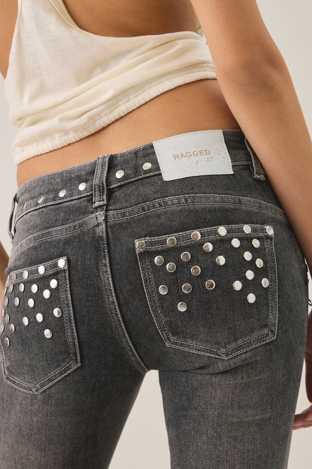 The Ragged Priest Locket Studded Low-Rise Flare Jeans #4