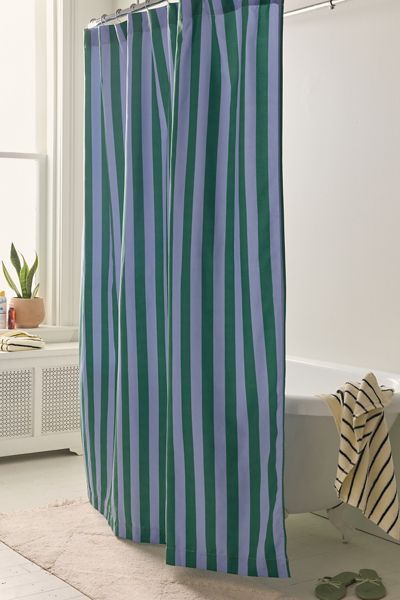 Awning Stripe Patterned Shower Curtain