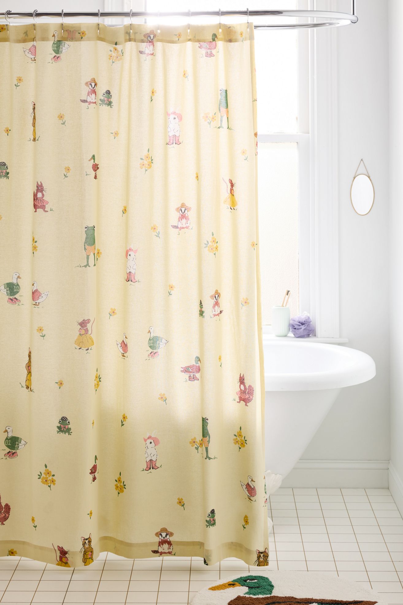 Party Animals Patterned Shower Curtain - Yellow, 72X72