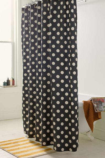 Polka Dot Patterned Shower Curtain
