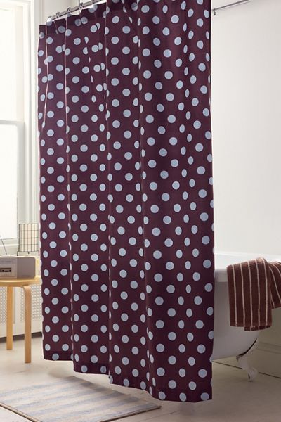 Polka Dot Patterned Shower Curtain