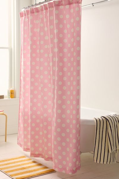 Polka Dot Patterned Shower Curtain