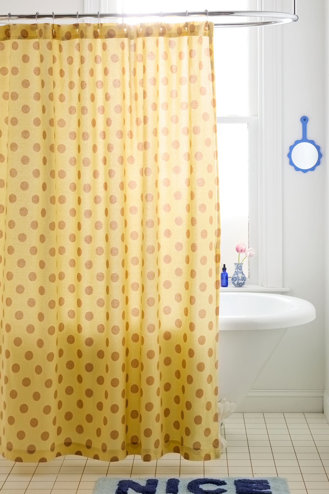 Polka Dot Patterned Shower Curtain - French Vanilla Latte, 72X72