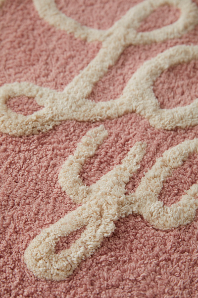 Love Yourself Heart Shape Tufted Bath Mat