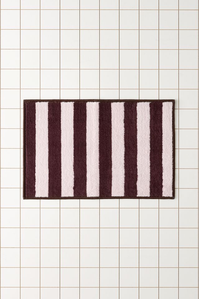 Awning Stripe Plush Printed Bath Mat #1