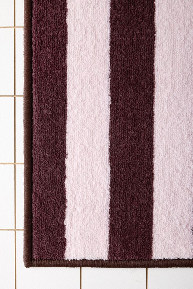 Awning Stripe Plush Printed Bath Mat #3
