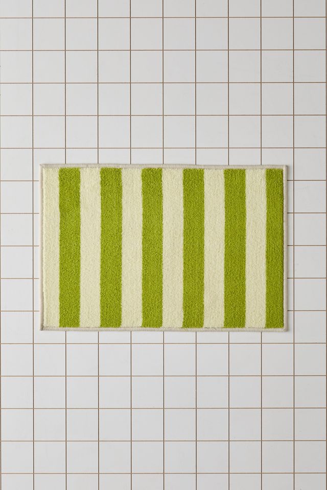 Awning Stripe Plush Printed Bath Mat #1