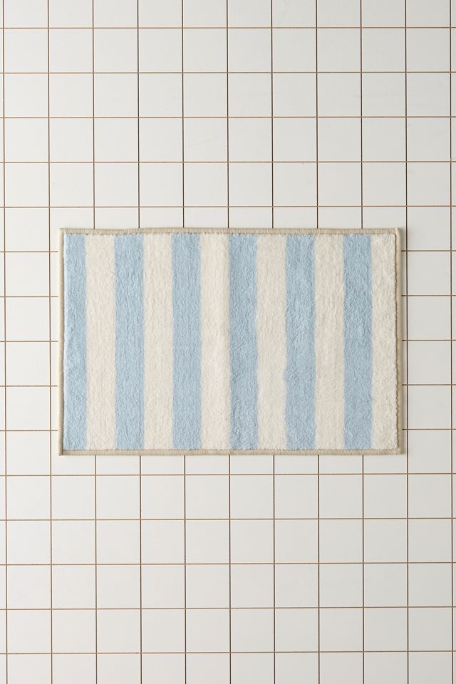 Awning Stripe Plush Printed Bath Mat #1