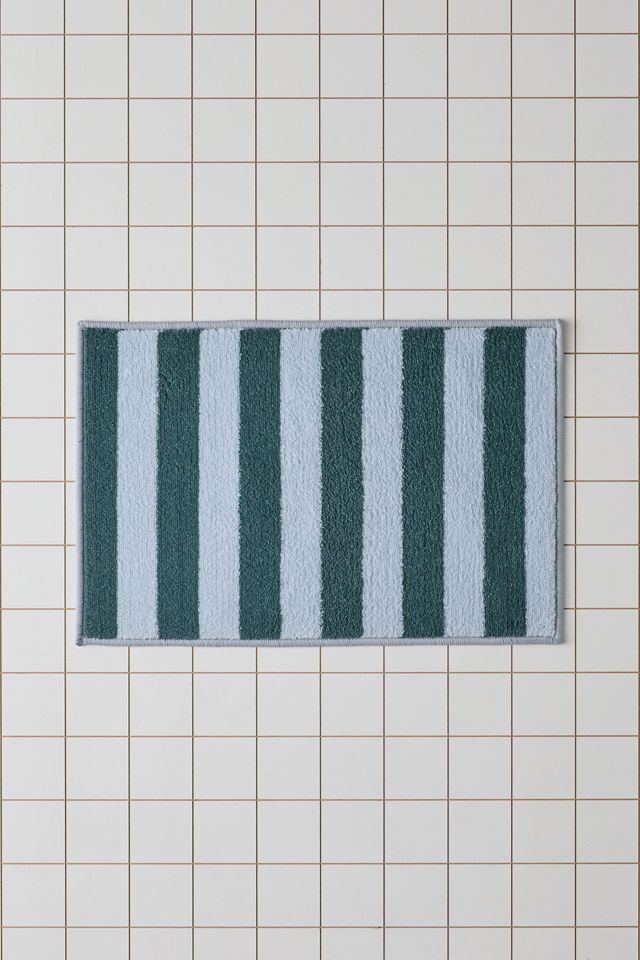 Awning Stripe Plush Printed Bath Mat #1